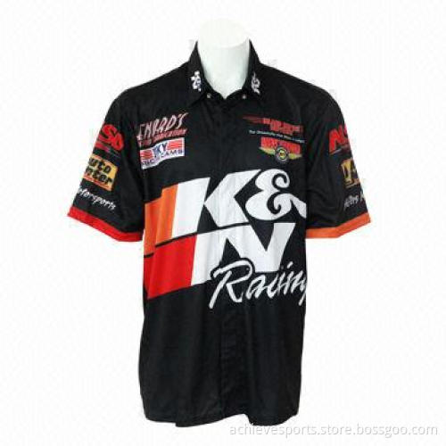 Breathable polyester auto motorcycle crew shirt